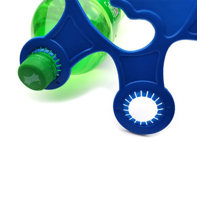 Portatore di bottiglie di plastica per bevande blu per 6 confezioni di bottiglie Portatore complessivo Dimensione 263*234*5 mm