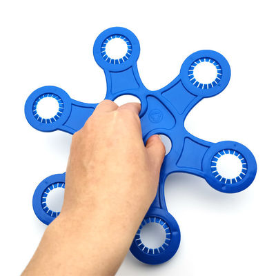 Portatore di bottiglie di plastica per bevande blu per 6 confezioni di bottiglie Portatore complessivo Dimensione 263*234*5 mm