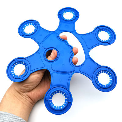 Portatore di bottiglie di plastica per bevande blu per 6 confezioni di bottiglie Portatore complessivo Dimensione 263*234*5 mm