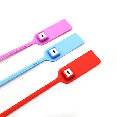 Etichetta con sigillo di sicurezza personalizzato usa e getta con coda piatta e inserto metallico con sigillo in plastica stretto