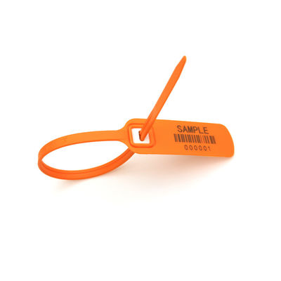 Indumenti ad alta resistenza alla trazione Logo personalizzato Etichette di sigillo in plastica con inserto metallico US-PS300FT