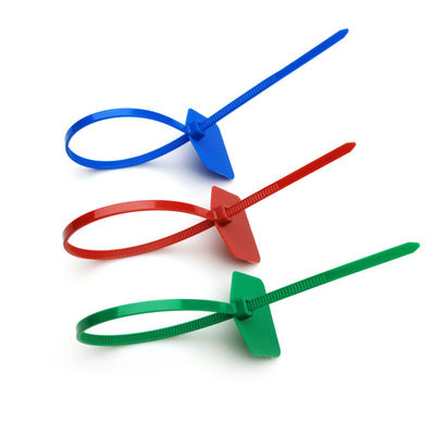 Etichette Zip personalizzate cravatta scrivibile 220 mm Nylon con area di marcatura / etichettatura 30 * 21 mm