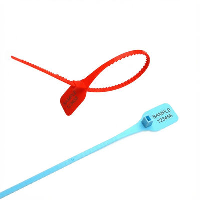 Sigillo a strisce in PP autobloccante con area di marcatura L 33 * W 25 mm e etichetta di plastica personalizzata